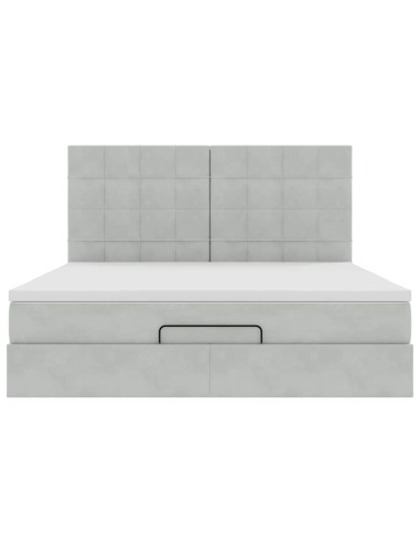 Struttura Letto Pouf con Materassi 160x200 cm in Velluto