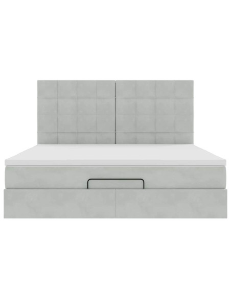 Struttura Letto Pouf con Materassi 160x200 cm in Velluto