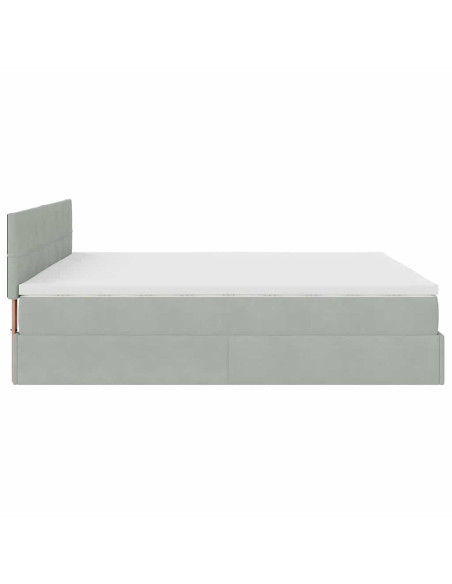 Struttura Letto Pouf con Materasso 160x200 cm in Velluto