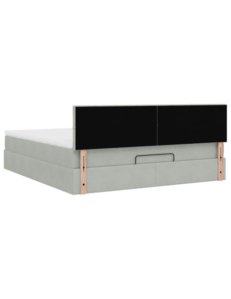 Struttura Letto Pouf con Materasso 160x200 cm in Velluto