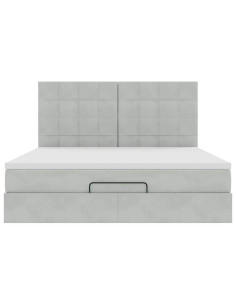 Struttura Letto Pouf con Materassi 160x200 cm in Velluto 2