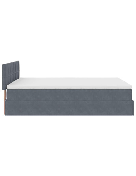 Struttura Letto Pouf con Materasso 140x200 cm in Velluto