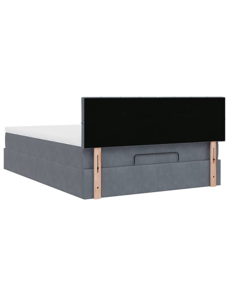 Struttura Letto Pouf con Materasso 140x200 cm in Velluto
