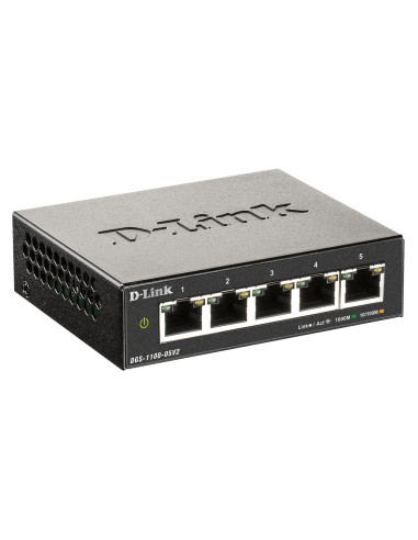 D-Link DGS-1100-05V2/E switch di rete Gestito L2 Gigabit Ethernet (10/100/1000) Nero