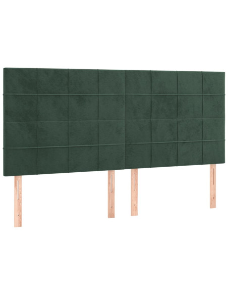 Giroletto a Molle con Materasso Verde Scuro 200x200 cm Velluto