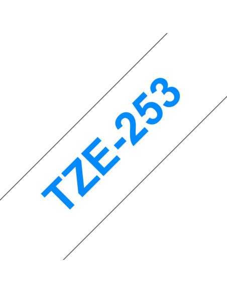 Brother TZE-253 nastro per etichettatrice Blu su bianco
