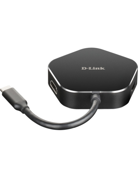 D-Link DUB-M420 replicatore di porte e docking station per laptop Cablato Thunderbolt 3 Alluminio, Nero