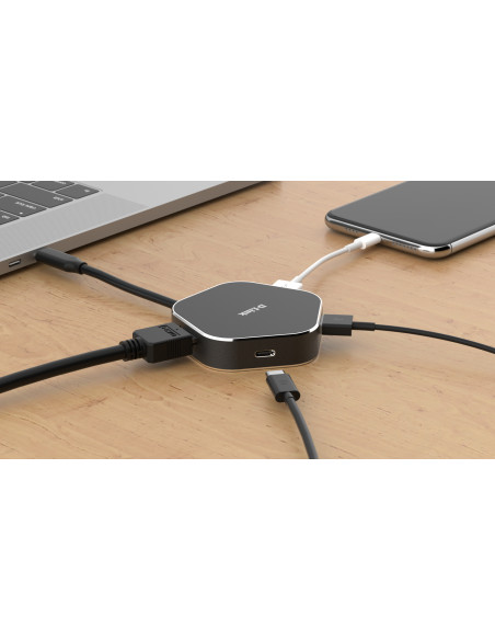 D-Link DUB-M420 replicatore di porte e docking station per laptop Cablato Thunderbolt 3 Alluminio, Nero