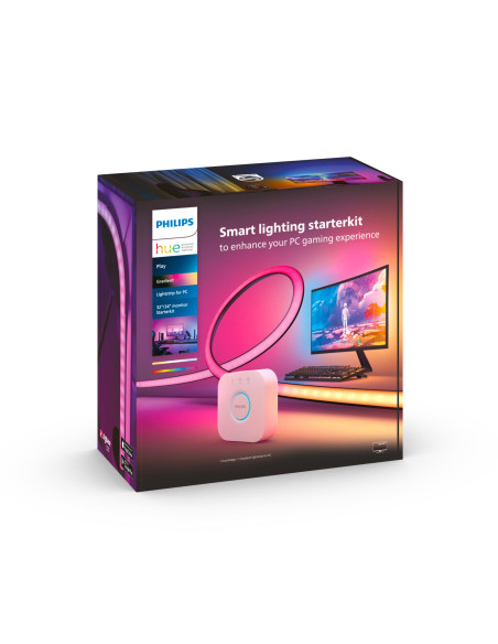 Philips Hue White and Color Ambiance Lightstrip Gradient per PC 32 -34" Starter kit + Hue Bridge