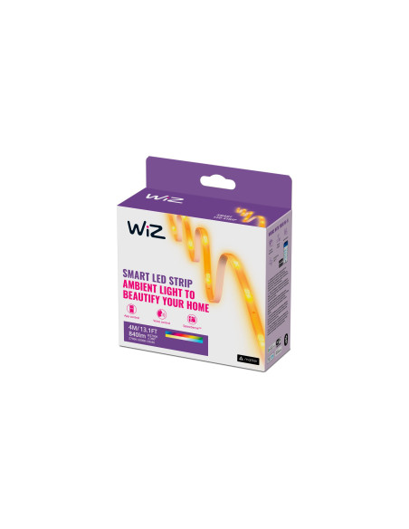 WiZ Striscia LED WiFi, Luce Bianca o Colorata Dimmerabile, 4 M, 11W, Alimentatore Incluso, Tecnologia SpaceSense, Controllo Voca