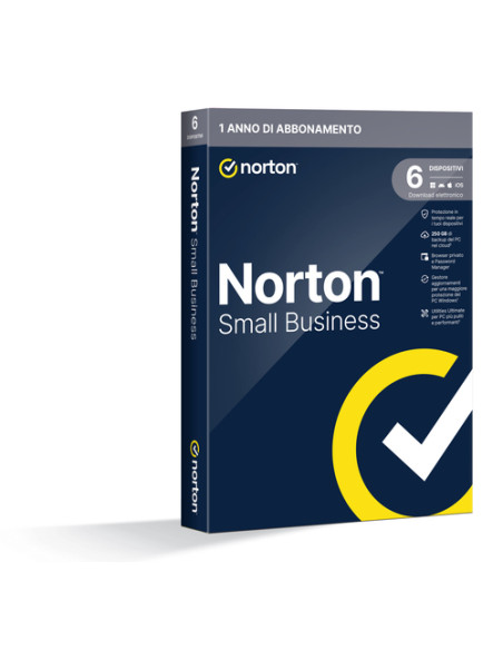 Norton Small Business | Protezione antivirus per piccole imprese e small office | 6 dispositivi | Licenza di 1 anno
