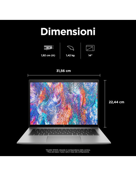 HP ZBook Firefly 14 G10 A AMD Ryzen™ 7 8840HS Workstation mobile 35,6 cm (14") WUXGA 16 GB DDR5-SDRAM 512 GB SSD Wi-Fi 6E (802