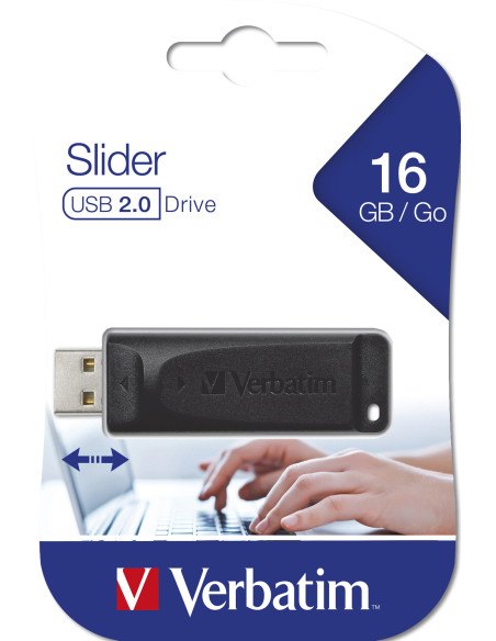 Verbatim Slider - Memoria USB da 16 GB - Nero