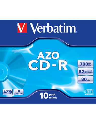Verbatim CD-R AZO Crystal 700 MB 52x 10 pz