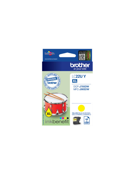 Brother LC22UY cartuccia d'inchiostro 1 pz Originale Giallo