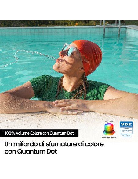 Samsung Q70D TV QLED 4K 55” QE55Q70DATXZT Smart TV Wi-Fi Black 2024, Quantum Processor 4K, 4K AI Upscaling, AirSlim Design, OT