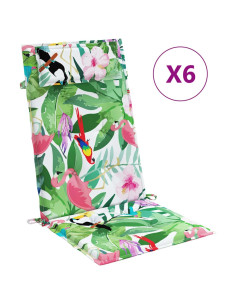 Cuscini per Sedia Schienale Alto 6pz Multicolore Tessuto Oxford