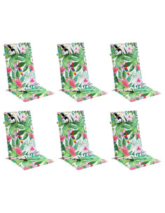 Cuscini per Sedia Schienale Alto 6pz Multicolore Tessuto Oxford 2