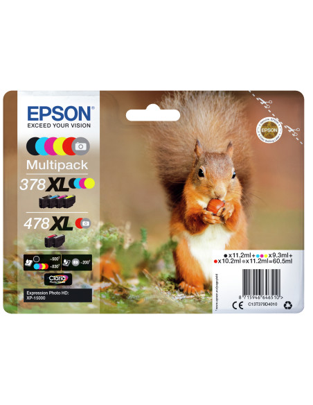 Epson Squirrel Multipack 6-colours 378XL / 478XL Claria Photo HD Ink