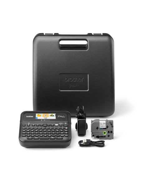 Brother PT-D610BTVP stampante per etichette (CD) Trasferimento termico 180 x 360 DPI 30 mm/s Con cavo e senza cavo TZe Bluetooth