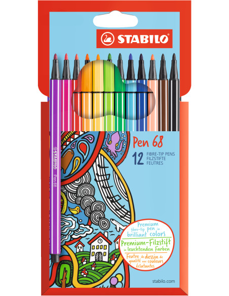 STABILO Pen 68 marcatore Fine Multicolore 12 pz