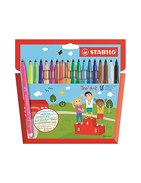 STABILO Trio A–Z marcatore Fine Multicolore 18 pz