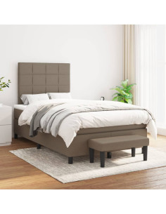 Giroletto a Molle con Materasso Tortora 120x190 cm in Tessuto 2