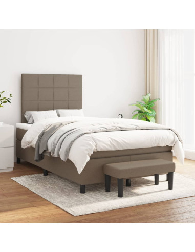 Giroletto a Molle con Materasso Tortora 120x190 cm in Tessuto