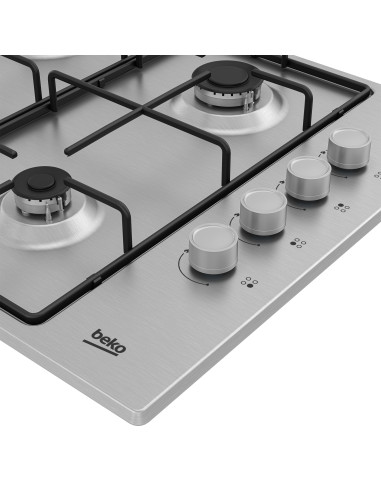 Beko HIGG 641C3 SX: Piano a Gas, 4 Bruciatori, 60 cm