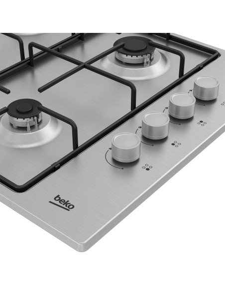 Beko HIGG 641C3 SX: Piano a Gas, 4 Bruciatori, 60 cm