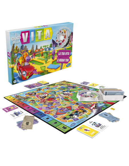 Hasbro Gaming Il Gioco della Vita, il gioco della famiglia, gioco da tavolo per bambini dagli 8 anni in su, per 2-4 giocatori