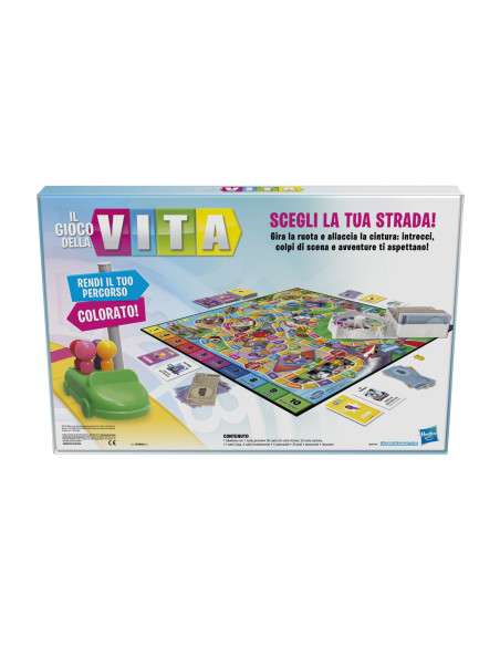Hasbro Gaming Il Gioco della Vita, il gioco della famiglia, gioco da tavolo per bambini dagli 8 anni in su, per 2-4 giocatori