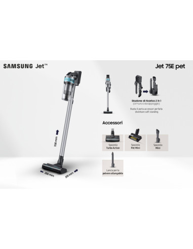 Samsung Aspirapolvere senza filo Jet™ 75E pet 200W VS20B75AGR1