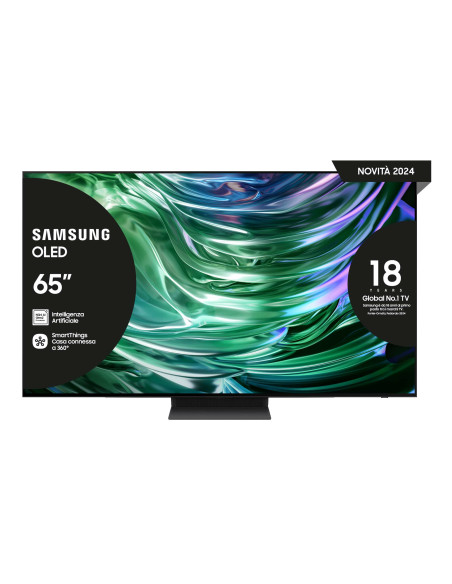 Samsung TV OLED 4K 65” QE65S90DATXZT Smart TV Wi-Fi Graphite Black 2024, Processore NQ4 AI GEN2, Self-illuminating pixels, Las