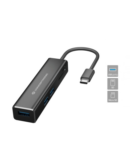 Conceptronic DONN08B replicatore di porte e docking station per laptop USB 3.2 Gen 1 (3.1 Gen 1) Type-C Nero