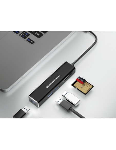 Conceptronic DONN08B replicatore di porte e docking station per laptop USB 3.2 Gen 1 (3.1 Gen 1) Type-C Nero