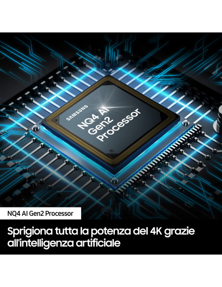 Samsung Q80D TV QLED 4K 55” QE55Q80DATXZT Smart TV Wi-Fi Eclipse Silver 2024, Processore NQ4 AI GEN2, 4K AI Upscaling, Simple 