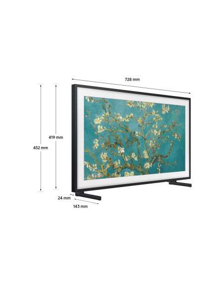 Samsung Lifestyle TV QE32LS03CBUXZT The Frame QLED Full HD, Smart TV 32" Matte Display, OTS Lite, Black 2023