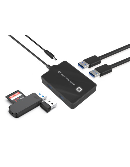 Conceptronic HUBBIES11B replicatore di porte e docking station per laptop USB 3.2 Gen 1 (3.1 Gen 1) Type-A Nero