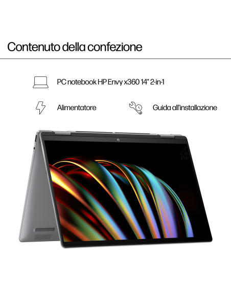 HP ENVY x360 14-fc0007nl Intel Core Ultra 7 155U Ibrido (2 in 1) 35,6 cm (14") Touch screen 3K 32 GB LPDDR5-SDRAM 1 TB SSD Wi-Fi