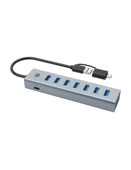Conceptronic HUBBIES21GP hub di interfaccia USB 3.2 Gen 1 (3.1 Gen 1) Type-A 5000 Mbit/s Grigio