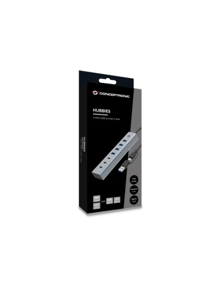 Conceptronic HUBBIES20G hub di interfaccia USB 3.2 Gen 1 (3.1 Gen 1) Type-C 5000 Mbit/s Grigio