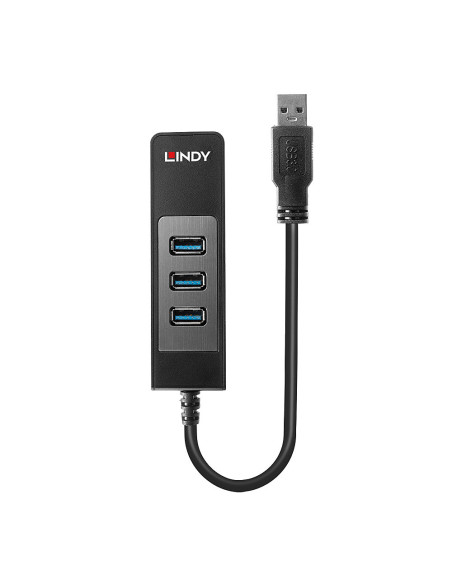 Lindy 43176 hub di interfaccia USB 3.2 Gen 1 (3.1 Gen 1) Type-A 5000 Mbit/s Nero