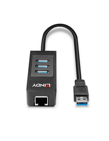 Lindy 43176 hub di interfaccia USB 3.2 Gen 1 (3.1 Gen 1) Type-A 5000 Mbit/s Nero