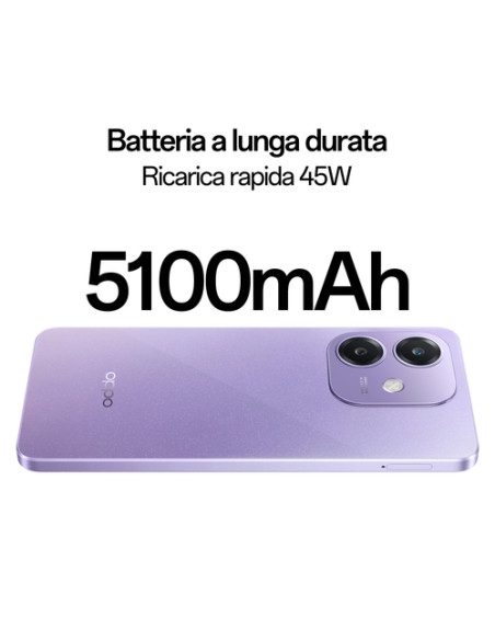 OPPO A40 Smartphone, Fotocamera AI 50MP, Selfie 5MP, Display 6.67” 90HZ LCD HD+, 5100mAh, RAM 4 Esp 8GB (+4GB Virtuali) +ROM 1