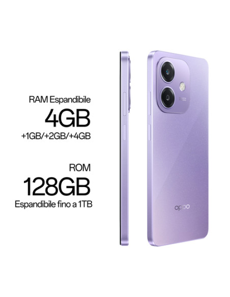 OPPO A40 Smartphone, Fotocamera AI 50MP, Selfie 5MP, Display 6.67” 90HZ LCD HD+, 5100mAh, RAM 4 Esp 8GB (+4GB Virtuali) +ROM 1