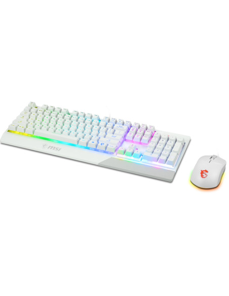 MSI Vigor GK30 Combo White tastiera Mouse incluso Gaming USB QWERTY Italiano Bianco