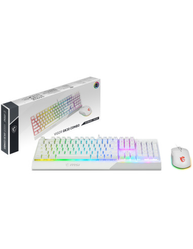 MSI Vigor GK30 Combo White tastiera Mouse incluso Gaming USB QWERTY Italiano Bianco