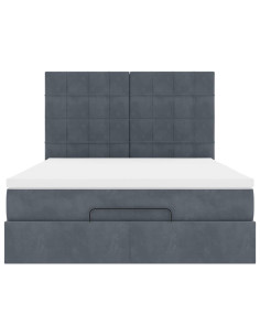 Struttura Letto Pouf con Materassi 140x200 cm in Velluto