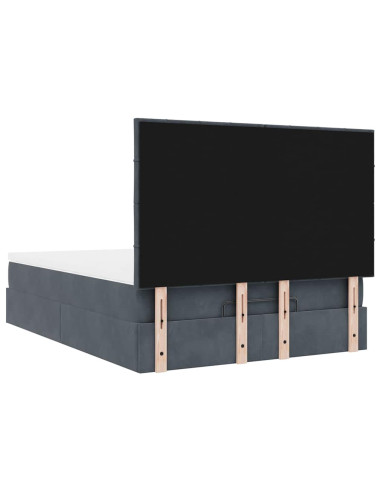 Struttura Letto Pouf con Materassi 140x200 cm in Velluto